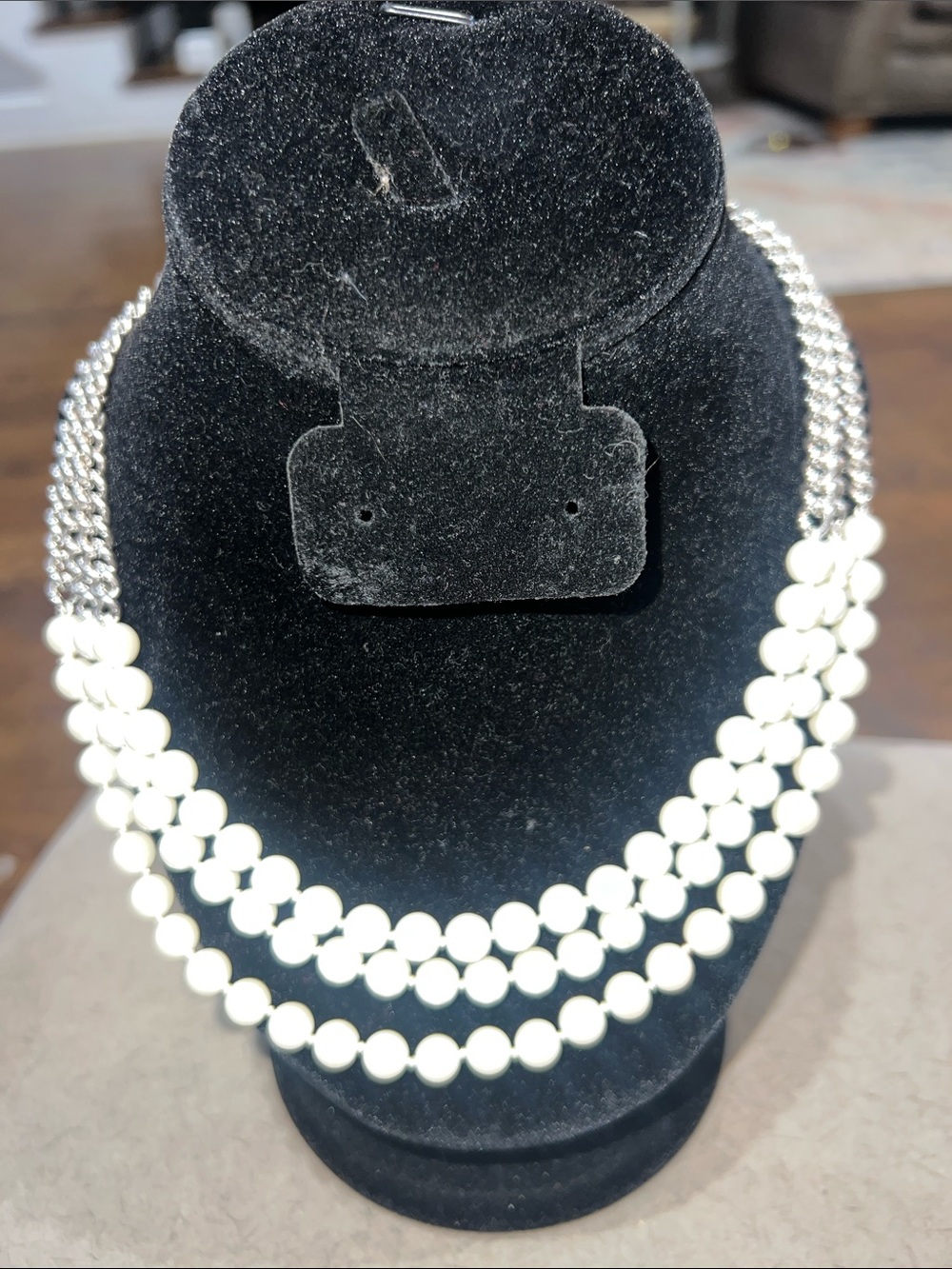 Ralph Lauren  Classic Triple-Strand White Pearl Necklace- like new ! Vintage